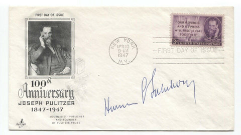 Harrison Salisbury Signed FDC Autographed Signature Journalist New York Times