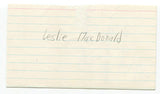 Lesley MacDonald Signed 3x5 Index Card Autographed Canadian Journalist Reporter
