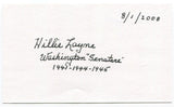 Hillis Layne Signed 3x5 Index Card Autographed Senator MLB Baseball Senators