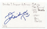 Keisha T. Fraser Signed 3x5 Index Card Autographed Signature Actress