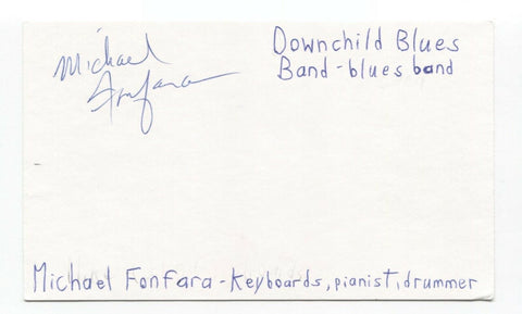 Downchild Blues Band - Michael Fonfara Signed Index Cut 3x5 Card Autographed