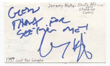Jeremy Hotz Signed Index 3x5 Card Autographed Comedian David Letterman Show