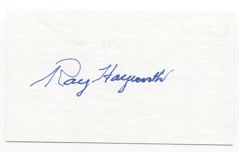 Ray Hayworth Signed 3x5 Index Card Baseball Autographed Signature