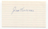 Jim Turner Signed 3x5 Index Card Baseball Autographed Signature 