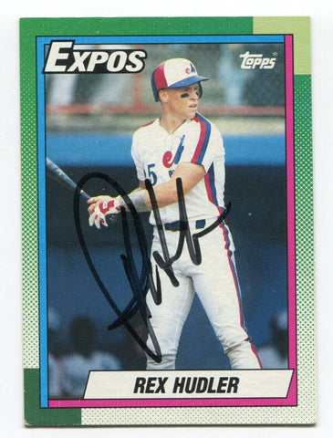 1990 Topps Rex Hudler Signed Card MLB Baseball Autographed #647