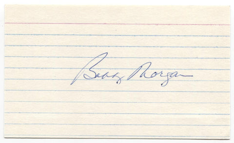 Bobby Morgan Signed 3x5 Index Card Baseball Autographed Brooklyn Dodgers