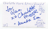 Charlotte Moore Signed 3x5 Index Card Autographed Actress Bionic Woman Waltons