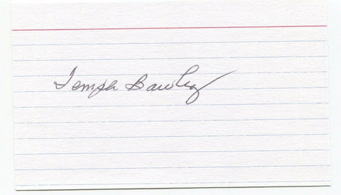 Temple F. Bowley Signed 3x5 Index Card Autographed JFK Assassination Related