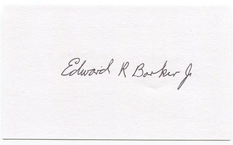 Edward R. Barker Jr Signed 3x5 Index Card Autographed Signature Steelers NFL