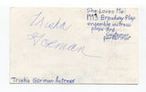 Trisha Gorman Signed Index Card Autograph Actress Law And Order