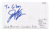 Josh Emerson Signed 3x5 Index Card Autographed Signature Actor
