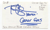 Tara Spencer-Nairn Signed Index 3x5 Card Autographed Actress Degrassi Corner Gas