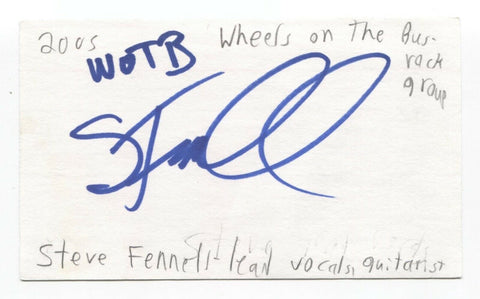 Steve Fennell Signed 3x5 Index Card Autographed Signature Wheels on the Bus Band