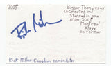 Rick Miller Signed 3x5 Index Card Autographed Signature Comedian Comic Actor