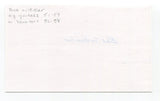 Bob Wiesler Signed 3x5 Index Card Autograph Baseball MLB New York Yankees