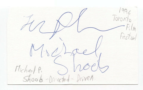 Michael Shoob Signed 3x5 Index Card Autographed Director "Driven"