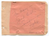 Ray McDonald (d.1959) Elisabeth Fraser Signed Album Page Autograph Addams Family