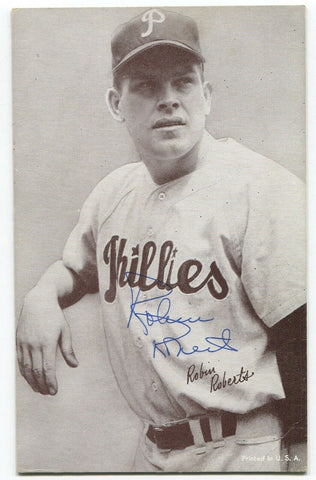 Roberts Roberts Signed Vintage Exhibit Postcard Baseball Autographed HOF