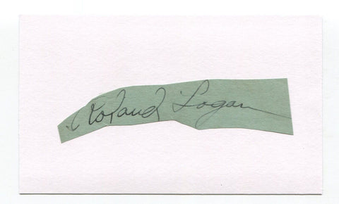 Roland Logan Signed 3x5 Index Card Autographed MLB Baseball