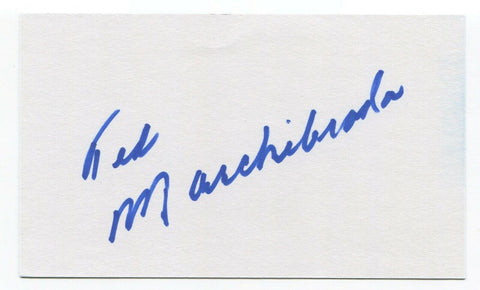 Ted Marchibroda Signed 3x5 Index Card Autographed Signature Football Colts Coach