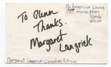Margaret Langrick Signed 3x5 Index Card Autograph Signature Actress Writer