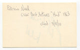 Patricia Neal Signed 3x5 Index Card Autographed The Day The Earth Stood Still