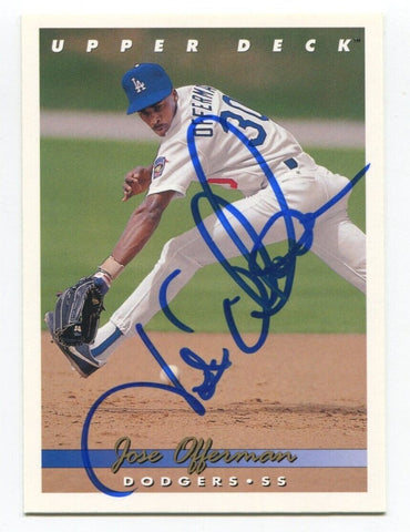 1993 Upper Deck Jose Offerman Signed Card Baseball Autographed AUTO #225