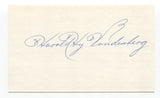 Hy Vandenberg Signed 3x5 Index Card Baseball Autographed BEAUTIFUL SIGNATURE