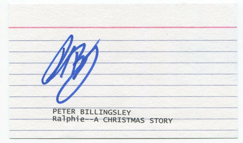 Peter Billingsley Signed 3x5 Index Card Autographed Ralphie A Christmas Story