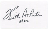 Keith Atherton Signed 3x5 Index Card Autographed Oakland Athletics World Series