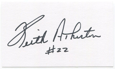 Keith Atherton Signed 3x5 Index Card Autographed Oakland Athletics World Series