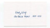 Wally Wolf Signed 3x5 Index Card Autographed Baseball MLB California Angels