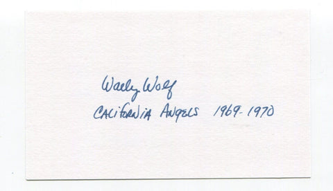 Wally Wolf Signed 3x5 Index Card Autographed Baseball MLB California Angels