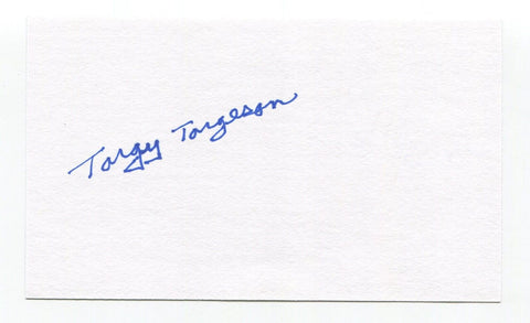 LaVern Torgeson Signed 3x5 Index Card Autograph Football NFL Washington Redskins