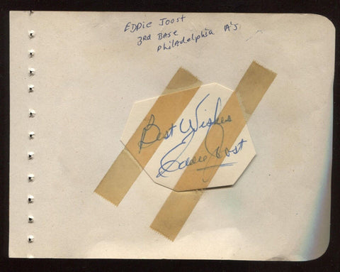 Eddie Joost Signed Album Page Autographed Signature Vintage Auto 