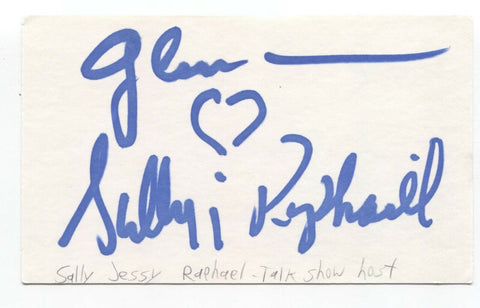 Sally Jessy Raphael Signed 3x5 Index Card Autograph Signature Talk Show Hose