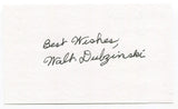 Walt Dubzinski Signed 3x5 Index Card Autographed Football 1943 New York Giants