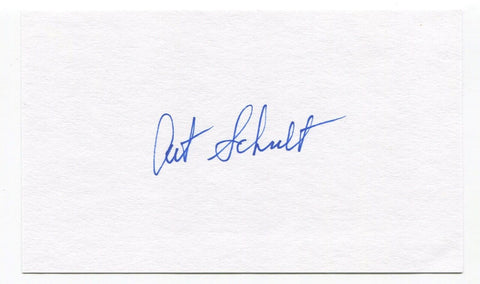 Art Schult Signed 3x5 Index Card Autographed MLB Baseball New York Yankees