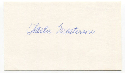 Walt Masterson Signed 3x5 Index Card Autographed MLB Baseball Senators