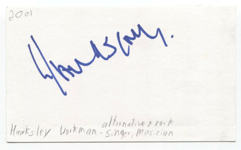Hawksley Workman Signed 3x5 Index Card Autographed Signature Singer Songwriter
