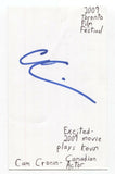 Cam Cronin Signed 3x5 Index Card Autographed Signature Actor Stargate