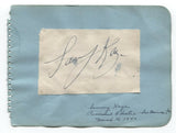 Sammy Kaye Signed Album Page Autographed 1942 Signature