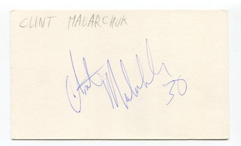 Clint Malarchuck Signed 3x5 Index Card Autographed NHL Hockey Buffalo Sabres