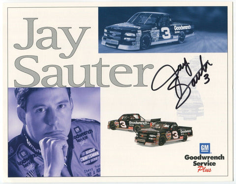 Jay Sauter Signed 8x10 inch Photo NASCAR Racing Race Car Driver