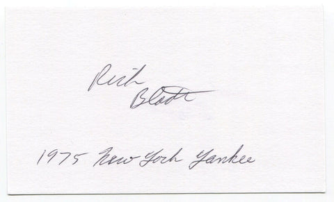 Richard "Rich" Bladt Signed 3x5 Index Card Autographed New York Yankees