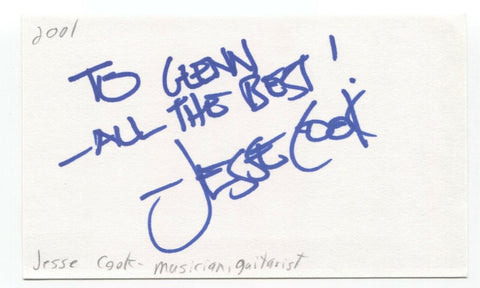 Jesse Cook Signed 3x5 Index Card Autographed Signature Guitarist Musician