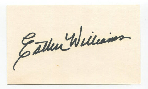 Esther Williams Signed 3x5 Index Card Autographed Actress Million Dollar Mermaid