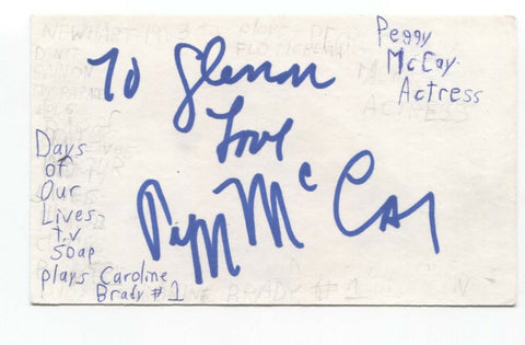 Peggy McCay Signed 3x5 Index Card Autographed Actress Days Of Our Lives