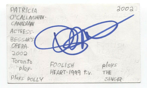 Patricia O'Callaghan Signed 3x5 Index Card Autograph Signature Singer