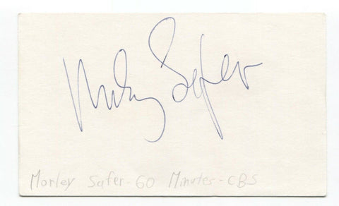 Morley Safer Signed 3x5 Index Card Autographed Signature Journalist 60 Minutes